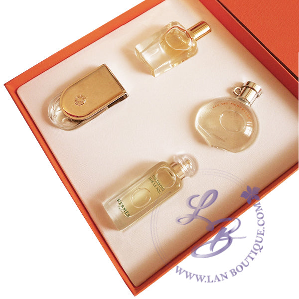 Hermes mini set: Jour D'Hermes, Eau Des Merveilles, Voyage D'Hermes, Un Jardin Sur Le Nil