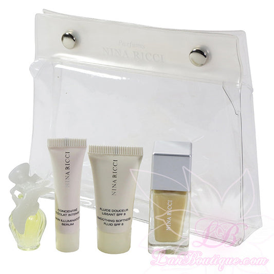 L'air Du Temps by Nina Ricci 4pcs mini giftset: EDT, Skin Smoothing & Illuminator, Nails Lacquer